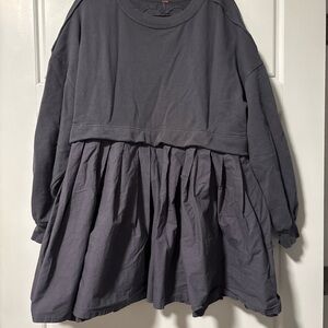 Free People Charcoal Knit Top